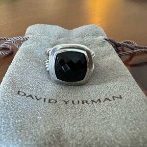 David Yurman Albion Onyx Silver Ring Size 8 1/2